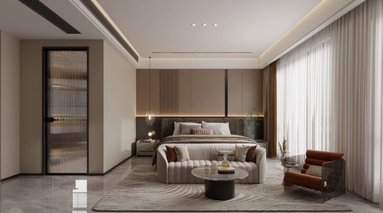 意式輕奢三居室臥室裝修效果