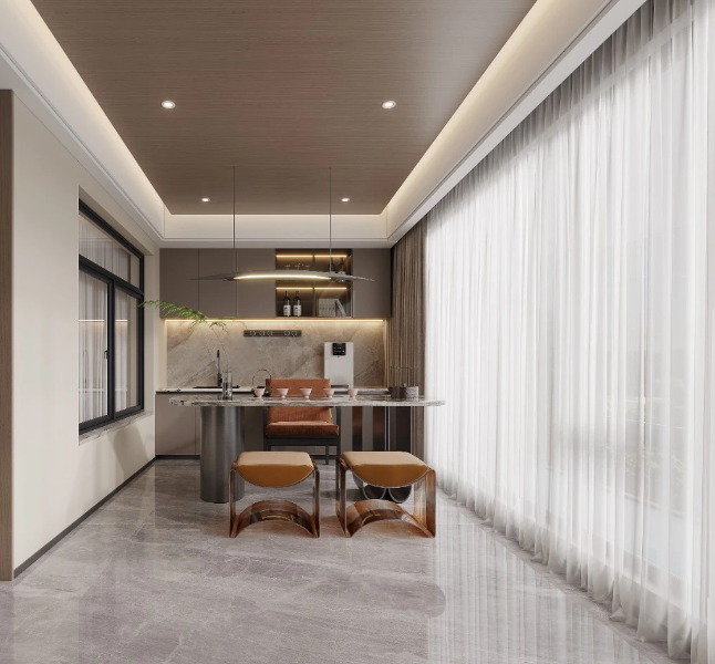 意式輕奢三居室書房裝修效果