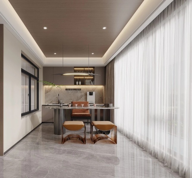 意式輕奢三居室書房裝修效果