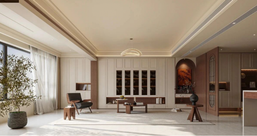 中古風(fēng)三居室客廳裝修效果圖