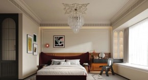 法式復(fù)古三居室臥室裝修效果圖