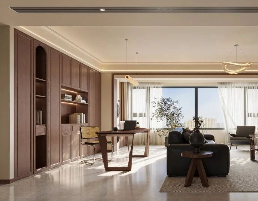 中古風(fēng)三居室書(shū)房裝修效果圖