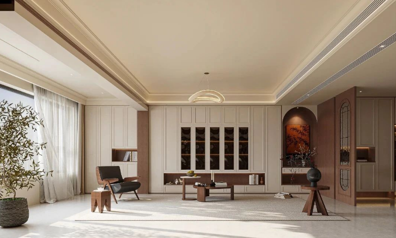 中古風(fēng)三居室客廳裝修效果圖