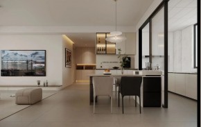 現(xiàn)代簡約三居室餐廳裝修效果圖