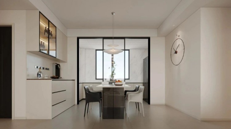 現(xiàn)代簡(jiǎn)約三居室餐廳裝修效果圖