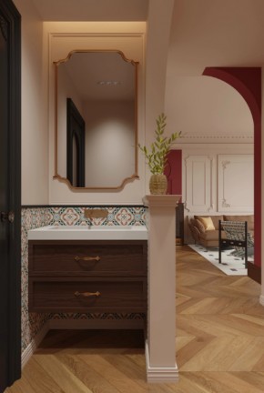 法式中古風(fēng)三居室衛(wèi)生間裝修效果圖