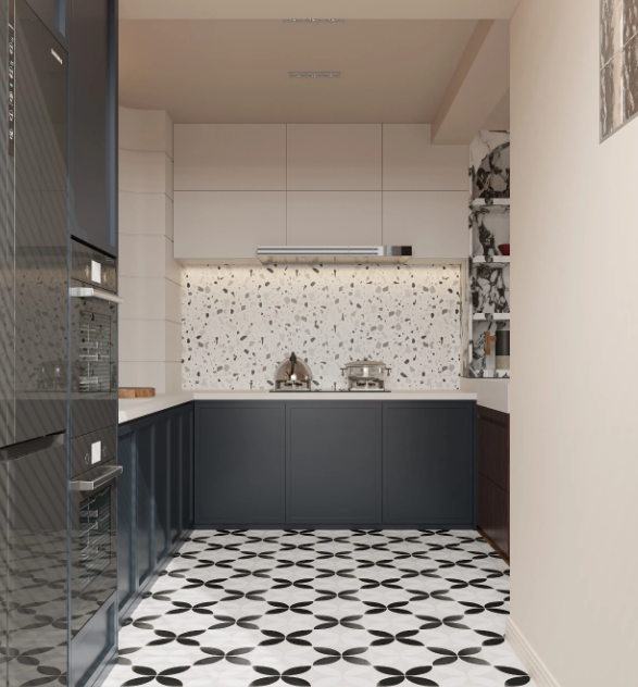 法式中古風(fēng)三居室廚房裝修效果圖