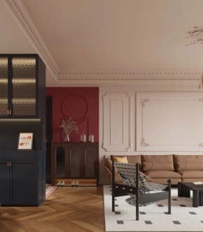 法式中古風(fēng)三居室客廳裝修效果圖