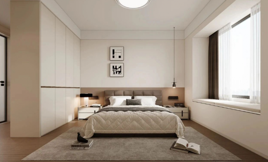 現(xiàn)代簡(jiǎn)約三居室臥室裝修效果圖