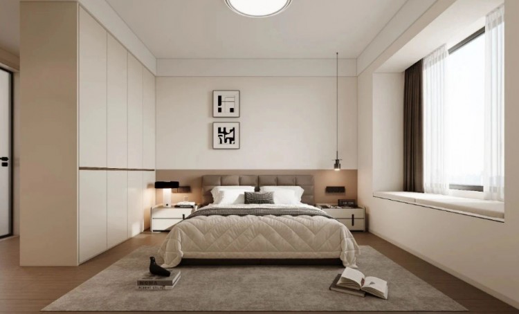 現(xiàn)代簡約三居室臥室裝修效果圖