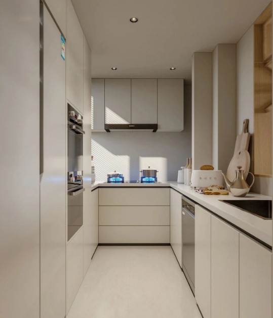 現(xiàn)代原木風(fēng)三居室廚房裝修效果圖