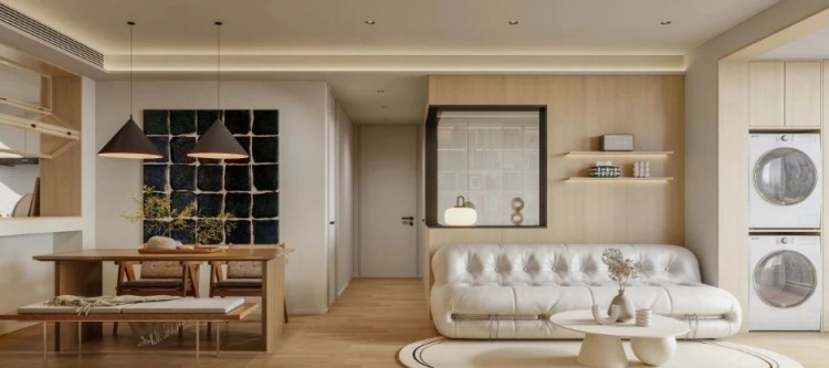 現(xiàn)代原木風三居室裝修效果圖