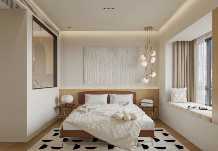 現(xiàn)代原木風(fēng)三居室臥室裝修效果圖