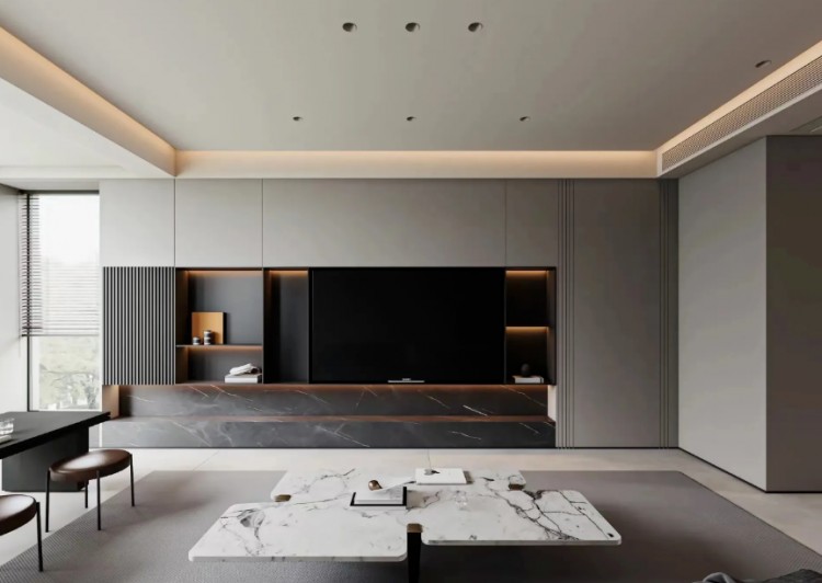 極簡(jiǎn)意式三居室裝修效果圖