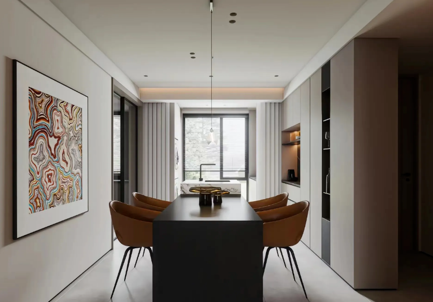 極簡意式三居室餐廳裝修效果圖