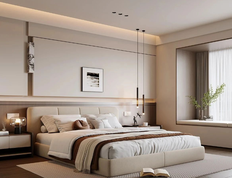 極簡意式三居室臥室裝修效果圖