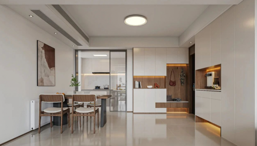 現(xiàn)代簡約三居室餐廳裝修效果圖