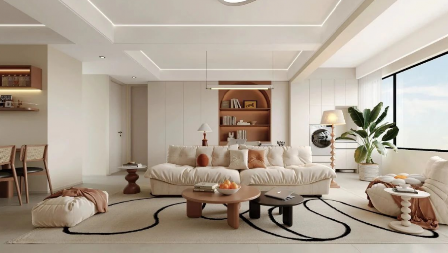 現(xiàn)代簡(jiǎn)約三居室客廳裝修效果圖