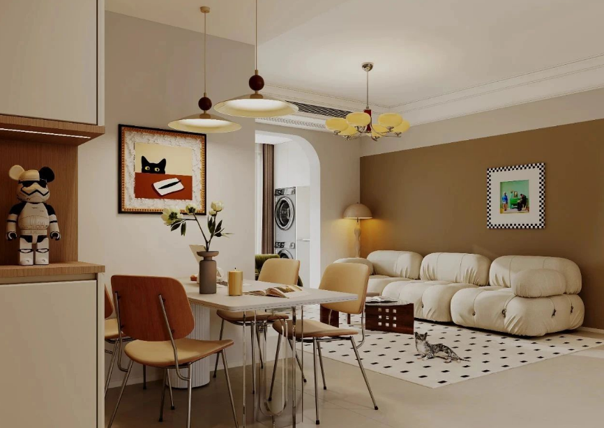 法式中古風(fēng)三居室餐廳裝修效果圖