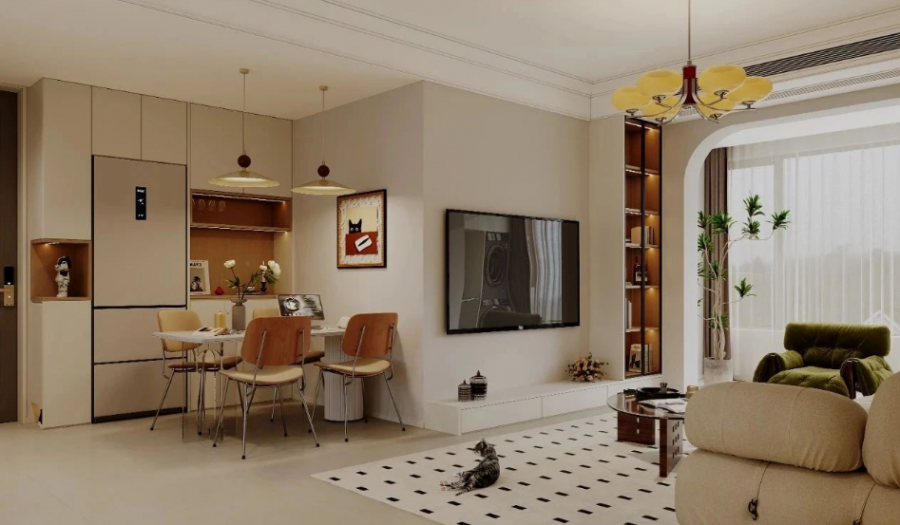 法式中古風(fēng)三居室客廳裝修效果圖