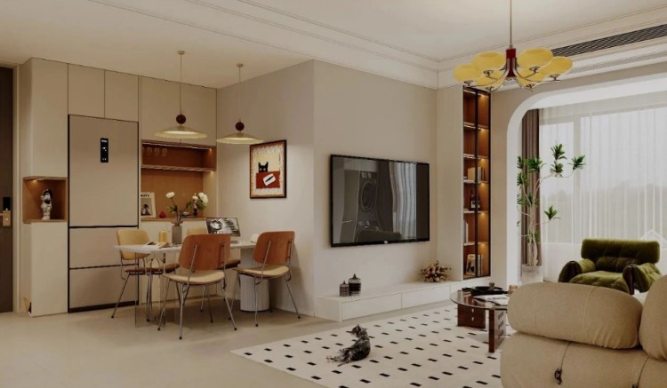 法式中古風(fēng)三居室客廳裝修效果圖