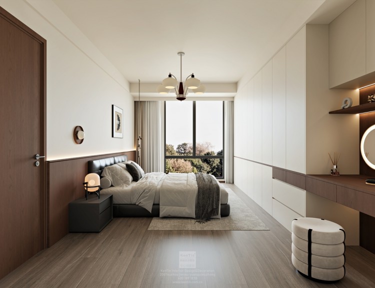 云棲隱山中古風(fēng)三居室臥室裝修效果圖