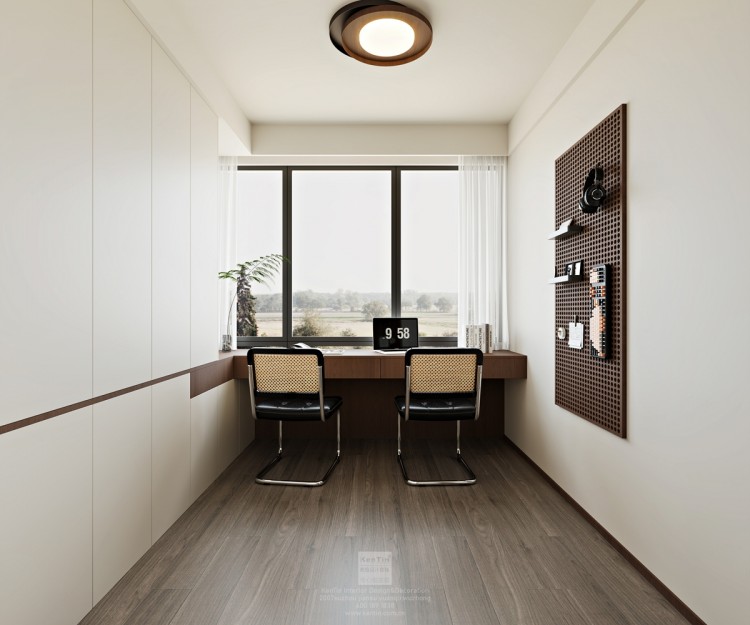 云棲隱山中古風(fēng)三居室書房裝修效果圖