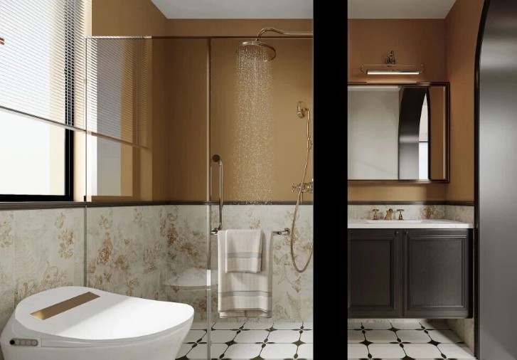 復(fù)古美式三居室衛(wèi)生間裝修效果圖