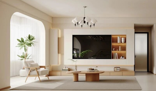 原木風(fēng)兩居室客廳裝修效果圖