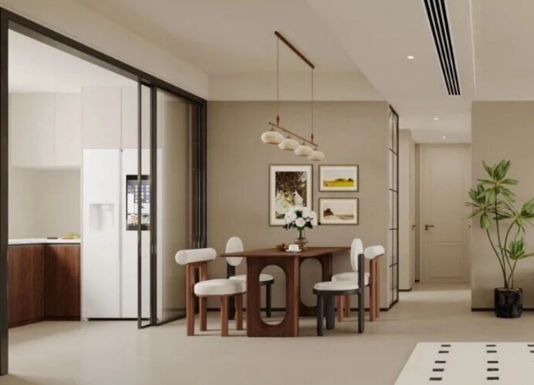 中古風(fēng)三居室餐廳裝修效果圖