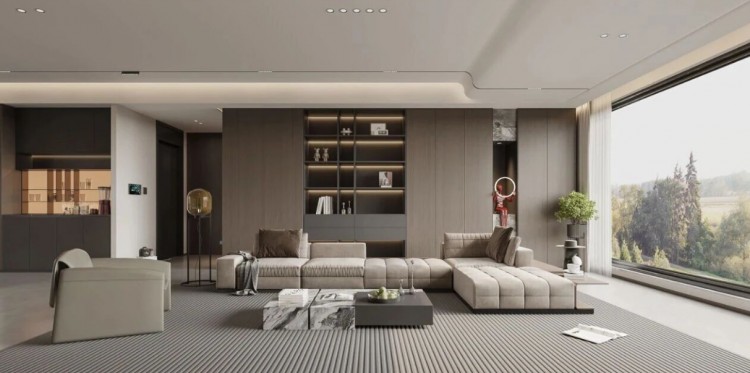 意式極簡(jiǎn)三居室裝修效果圖