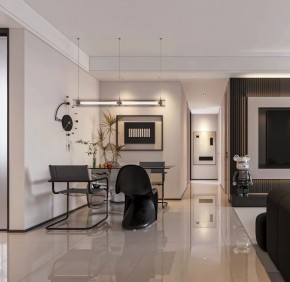 現(xiàn)代簡(jiǎn)約三居室餐廳裝修效果圖
