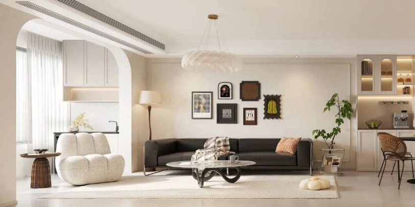 現(xiàn)代法式三居室裝修效果圖