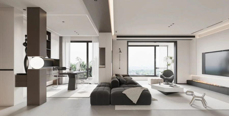 現(xiàn)代簡(jiǎn)約三居室客廳裝修效果圖