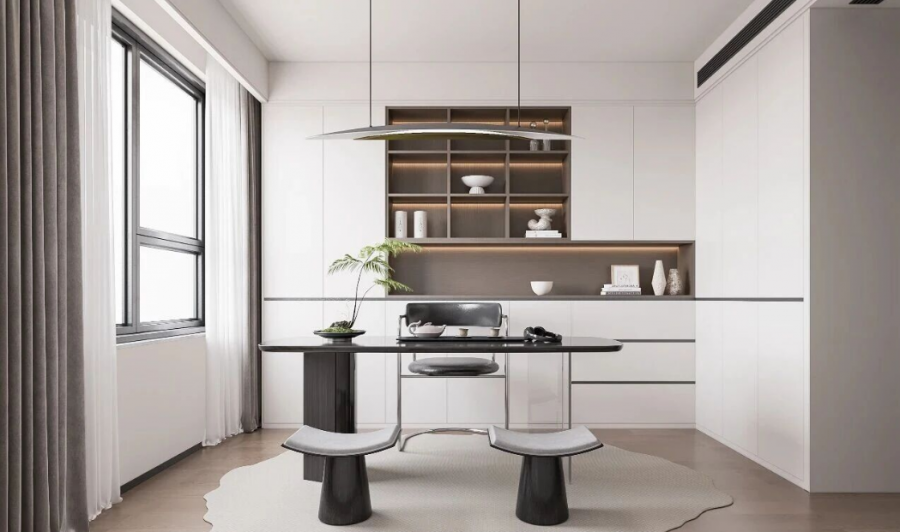 現(xiàn)代簡(jiǎn)約三居室書房裝修效果圖