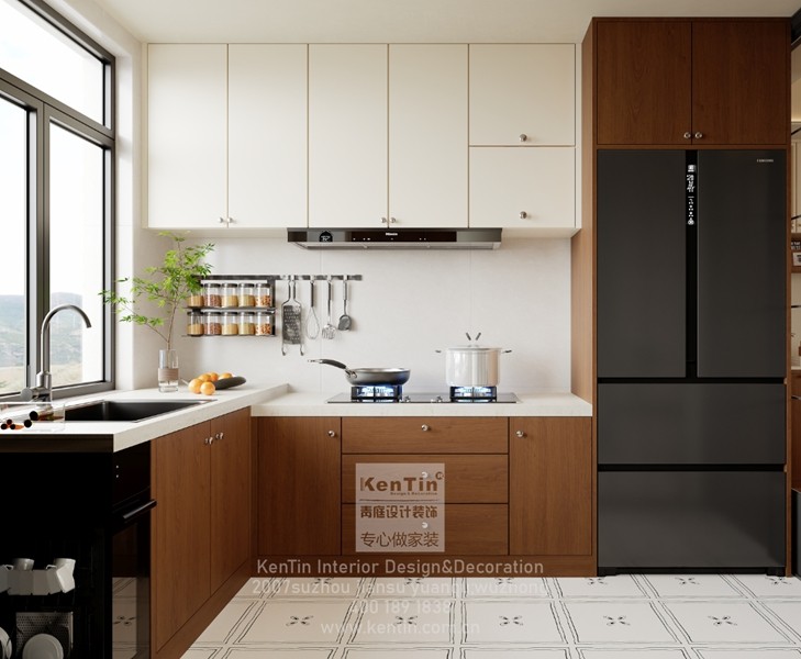 泓悅府疊墅法式中古廚房裝修效果圖