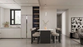 現(xiàn)代簡(jiǎn)約復(fù)式別墅餐廳裝修效果圖