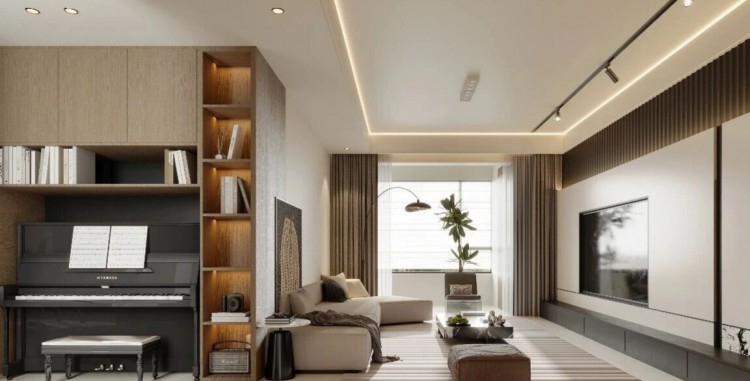 現(xiàn)代簡約三居室客廳裝修效果圖