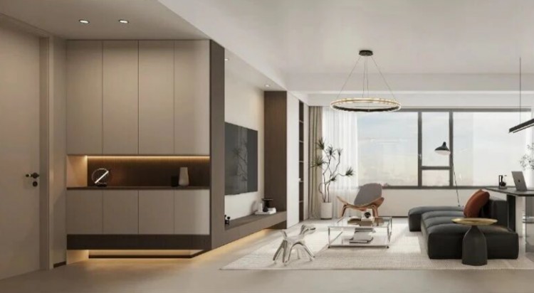 現代簡約三居室玄關裝修效果圖