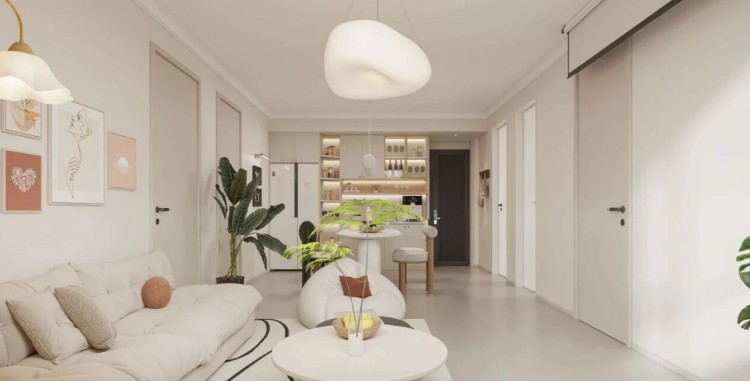 現(xiàn)代簡約兩居室客廳裝修效果圖