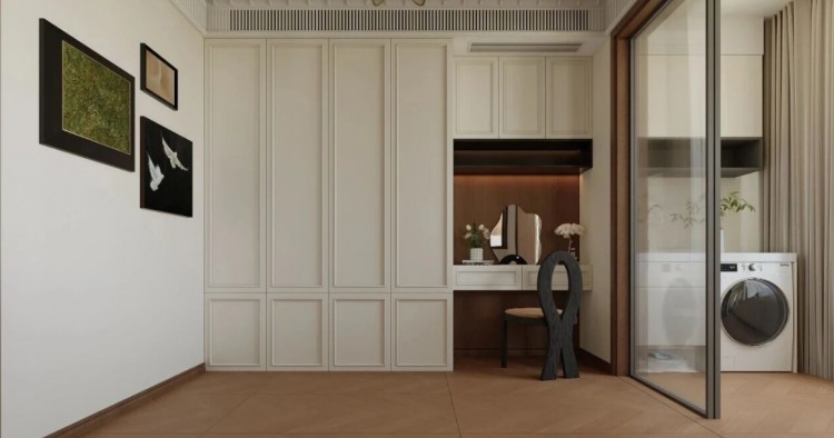 法式復(fù)古三居室衣帽間裝修效果圖