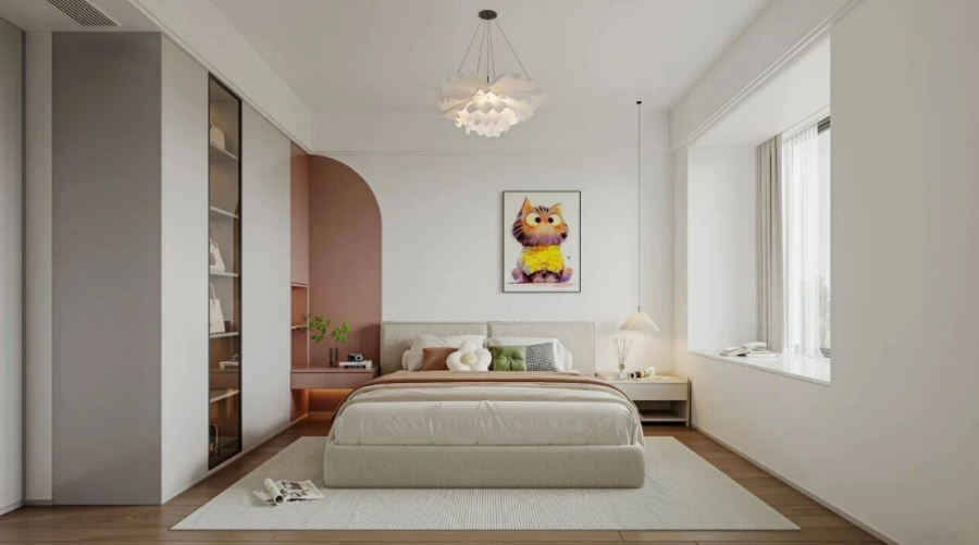 現(xiàn)代簡約三居室臥室裝修效果圖