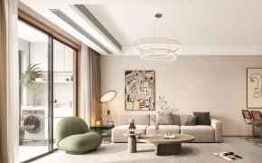 簡(jiǎn)約田園風(fēng)三居室客廳裝修效果圖